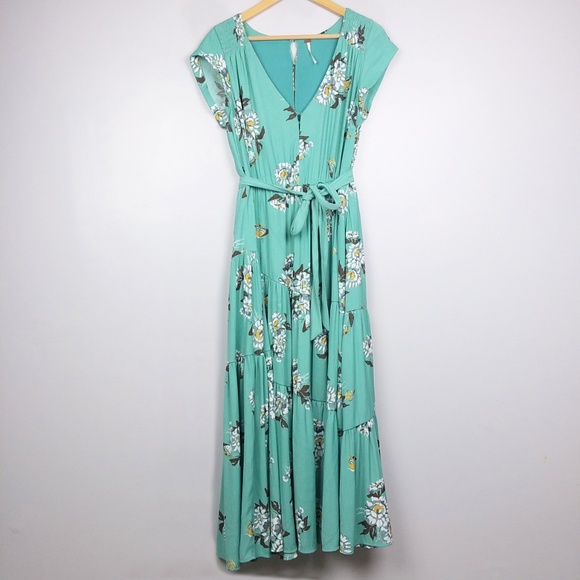 Free People Dresses & Skirts - Free People Floral Tiered Maxi Tie-Waist Dress